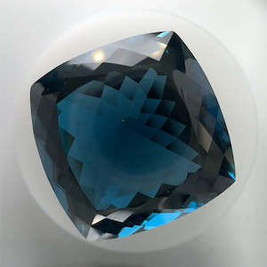 Gemstones: London Blue Topaz – 59.21ct Cushion Shape Checkerboard Cut
22.80 x 22.60mm | Depth 14.20mm
