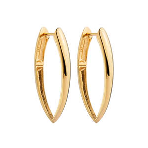 Yellow Gold Plated Silver Talon-Shaped Hoop With Post And Hinged Clasp