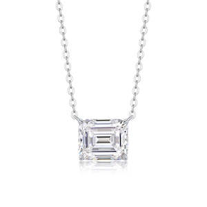 Frontpage: [Emerald] 5.0 carat Moissanite Necklace in Sterling Silver
