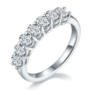 Selling: [Oval] Straight Arm 2.1 carat Micro-paved Moissanite Eternity Ring in Sterling Silver