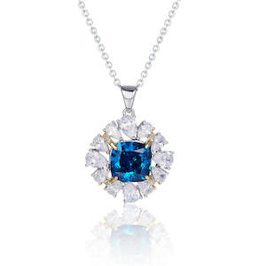 Necklace: [Ice Blue] Cubic Zirconia Necklace in Sterling Silver