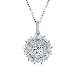 Necklace: [Sparkle] 0.5 Carat D Color Moissanite Necklace in Sterling Silver