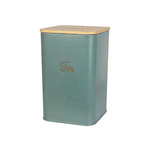 Storage: Storage Jar Tea 140x95mm Square Sage Green