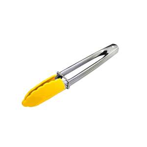 Tongs Mini 180mm Stainless Steel Yellow