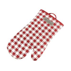 Kitchenware: Oven Glove 300x150mm Red Check