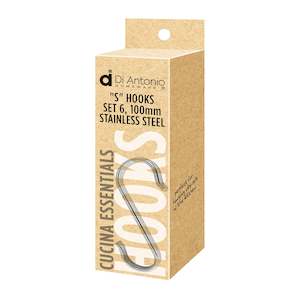 Hanging Hooks 100x35mm Set of 6 Stainless Steel