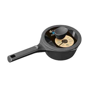 Aluminium: Saucepan 160x78mm Cast Aluminium with Lid Nero Black