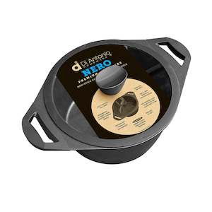 Casserole 240x115mm Cast Aluminium with Lid Nero Black