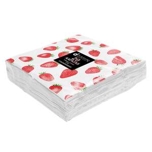 Kitchenware: Paper Napkins / Serviettes 330x330mm Pack of 20 Summer Fruit Strawberries
