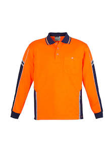 Screen Printing Embroidery Services Casual Clothing: Mens Hi Vis Squad Long Sleeve Polo