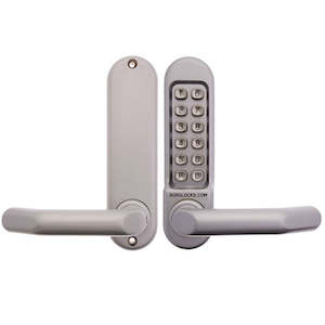 Digital lock: Borg Mechanical Digital Door Lock with Lever and 8mm Spindles Satin Chrome - BL5001SC