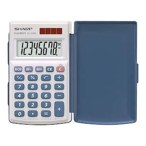 Calculators: Sharp EL-243SB Twin Power Pocket Calculator with Cover