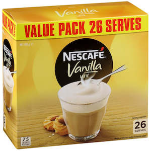 Food Service: Nescafe Coffee Mixes Vanilla Latte Sachets 18.5g Box 26