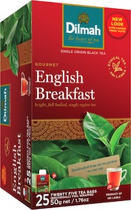 Food Service: Dilmah Speciality English Breakfast Foil Enveloped Tagged Tea Bags Pack 25