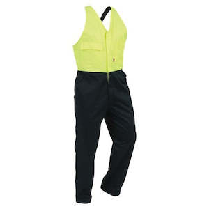 Health Safety: Overall Workzone Easy Action Polycotton Zip Spruce/ Yellow (Edzpc)