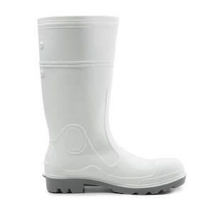 Health Safety: Bison Mohawk Pvc/nitrile Safety Gumboot White/grey