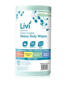 Hot Sellers Auto: Essentials Colour Coded Heavy Duty Wipes 90 Sheets per roll Green