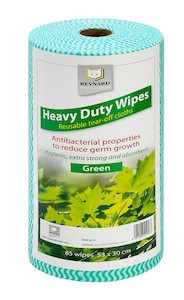 Heavy Duty Antibacterial Wipes Green Pack of 85