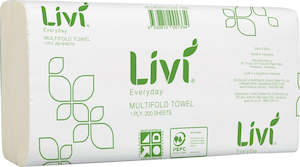 Hygiene: Livi Everday 7200 Slimfold Hand Towel 1 Ply 200 sheets per pack White Case of 20
