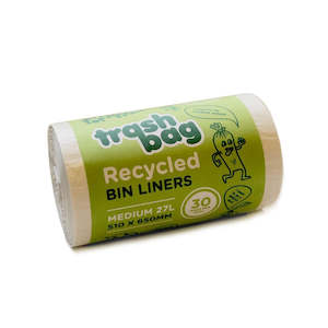 Hygiene: Trashbag PCRPFL 27 Litre 510 x 650mm Post Consumer Bin Liner Roll of 30