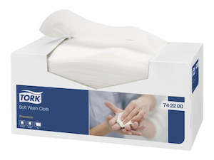 Hygiene: Tork Premium Soft Wash Cloth 742200 1 Ply White 135 Sheets Per Box Carton of 8