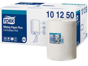 Hygiene: Tork M2 Wiping Paper Plus Centrefeed Roll 101250 2 Ply White 457 Sheets Per Roll Carton of 6