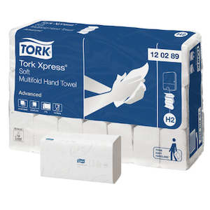 Hygiene: Tork H2 Advanced Xpress Soft Multifold Hand Towel 2 Ply White 180 Sheets Pack 120289 Carton 21