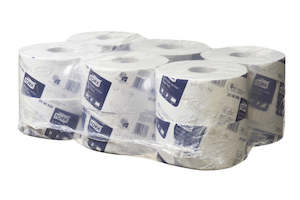 Hygiene: Tork Advanced T2 Soft Mini Jumbo Toilet Roll 2 Ply White 200 meters per Roll 2306898 Carton of 12
