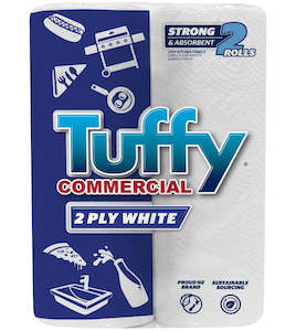 Hygiene: Tuffy Commercial 2 Ply Paper Towel White 60 Sheets Per Roll Pack of 2