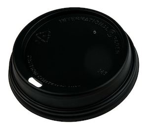 PS Plastic Cup Lids - Black, 62mm Diameter (1000)