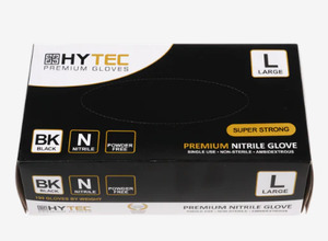 Hytec Black Nitrile Gloves, Powder Free Large