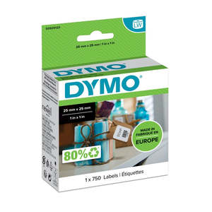 Packaging: Dymo LabelWriter Multi-Purpose Labels 25mmx25mm Box 750