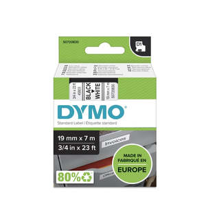 Packaging: Dymo D1 Labelling Tape 19mmx7m Black On White