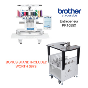 Embroidery Machines: Brother Embroidery Machine PR1055X - 10 Needle Semi Commercial. FREE STAND INCLUDED WORTH $879!