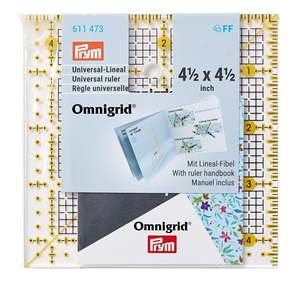 Quilting Accessories: Prym Omnigrid Ruler 4.5 × 4.5″ – Compact Square Sewing Ruler