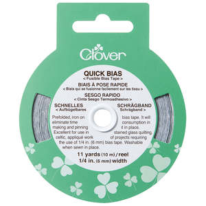 Clover: Clover Quick Fusible Bias Tape - 6mm Silver
