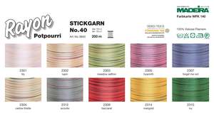 Madeira Rayon 40 Embroidery Thread 200m. Potpourri Collection