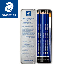 Staedtler Aquarell Watercolour Pencil Tin Set - 6pcs with Brush