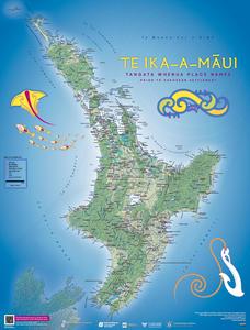 Nautical Charts: Aotearoa Te Reo Place Names Poster- Te Ika-a-Maui (North Island)