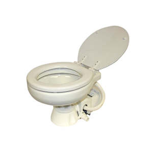 Toilets And Holding Tanks: Ocean Tech Electric Toilet – Space Saver Soft‑Close 12V