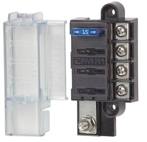 Blue Sea ST Blade Compact Fuse Block – 4 Circuits | Marine 12V