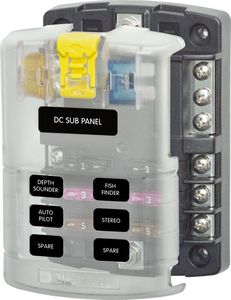 Circuit Protection: Blue Sea Blade Fuse Holder – 6 Circuits with Negative Bus and Cover