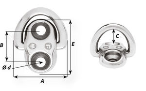 Stainless Steel Marine Hardware: Folding Pad Eye Wichard Small Padeye