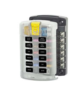 Circuit Protection: Blue Sea 5029 ST Blade Fuse Block 12 Circuits with Cover
