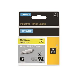 DYMO 18058 Genuine Rhino Industrial Labels-Heat Shrink Tube, 19mm Black on Yello&hellip;