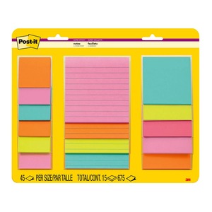 Post-it Super Sticky Notes, Supernova (Miami) Combo, Pack of 15 (4423-15SSMIA)