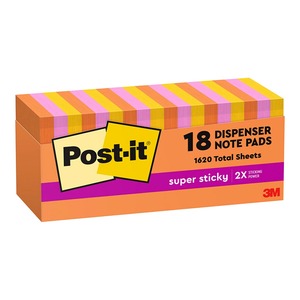 Post It: Post-it Super Sticky Pop Up Notes, Energy (Rio), 76 x 76mm, Pack of 18 (R330-18SSAU-CP)