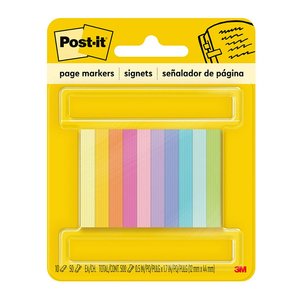 Post It: Post-it Page Markers 670-10AB 13mm x 43mm Assorted, Pack of 10