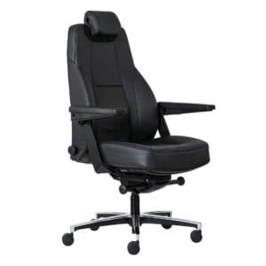 Buro Maverick 24/7 Controller Ergonomic Chair, Black Leather, With Armrest And H&hellip;