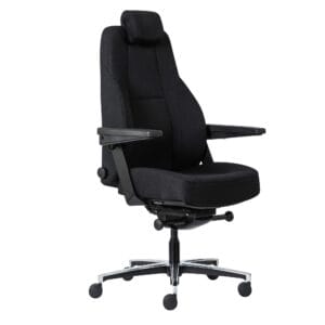 Buro Maverick 24/7 Controller Ergonomic Chair, Black Fabric, With Armrest And Headrest